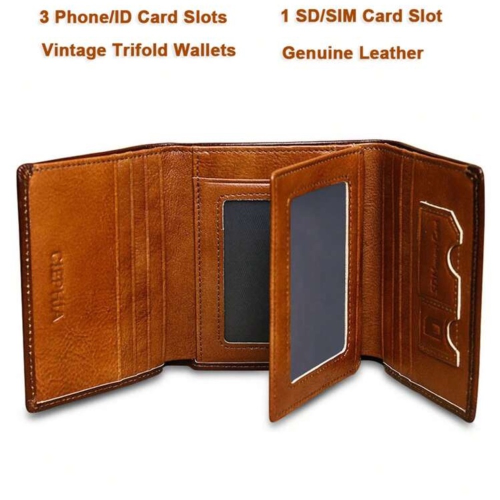 New Genuine Leather men’s Brown Wallet - Picture 3 of 9